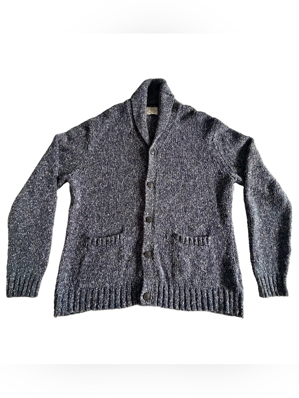 St. Johns Bay Sweater Mens L Shawl Collar Cardigan Knit Pockets Grandpa Academia